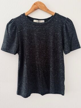 NWT Astrologie Charcoal Heather Black Short Sleeve Top